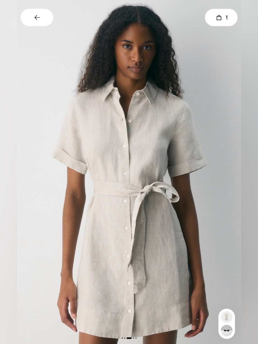 Aritzia Wilfred Eleta Linen Mini Dress - Picture 2 of 8